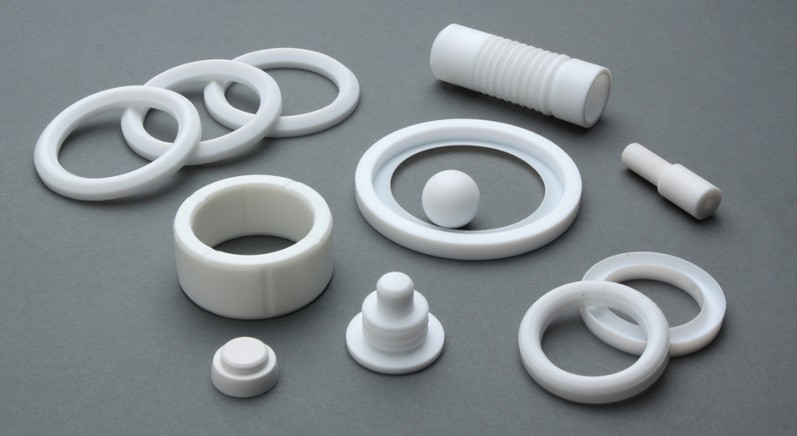 PTFE Components on gray table