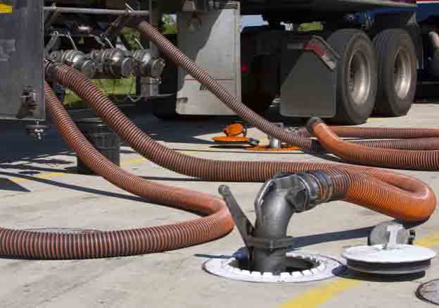 composite hoses in a forecourt